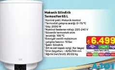 SEG MEKANİK SİLİNDİRİK TERMOSİFON 65L